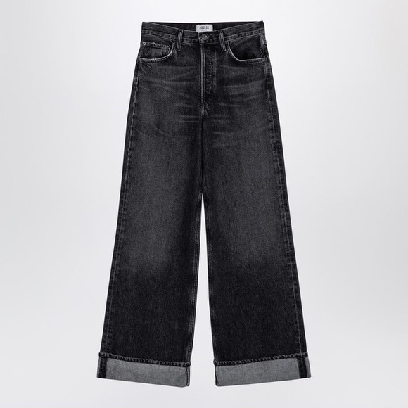 Agolde Black Wide Leg Jeans - Picture 1 of 6